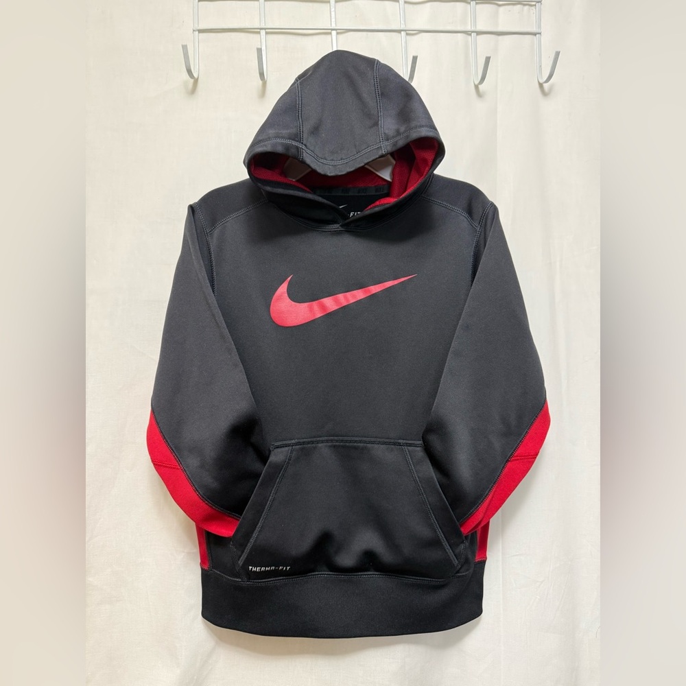 Nike Black & Red Hoodie Boy’s Medium Sweatshirt 0131